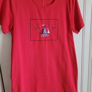 Vintage Shift Dress with Sailboat Design